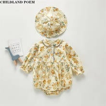 Baby Girls Clothes Spring Baby Romper Newborn Floral Infant Baby Girls Romper With Hat Cotton Toddler Baby Jumpsuit Overalls 2024 - buy cheap