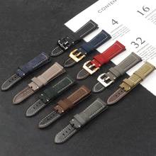 Vintage Italian Cow Leather Watch Band 24mm Black Blue Green Red Bracelet Watchband For PAM441/Panerai Strap Tools 2024 - buy cheap