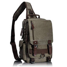 Men Canvas Chest Pack Sling Bag Cross Body Messenger Shoulder Packet Travel Rucksack Bookbag School Bag Tactical Outdoor Sports 2024 - buy cheap
