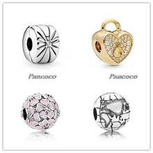 925 Sterling Silver Charm Engraved Firework Sunburst Clip Lock Stopper Beads Fit Pandora Bracelet & Necklace Diy Jewelry 2024 - buy cheap