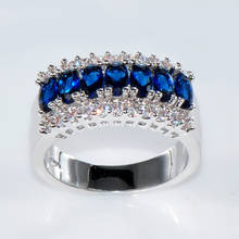 Anel de zircônio cúbico multicolorido, joias da moda 2019 para mulheres, anel de cor prata, presente para namorada 2024 - compre barato