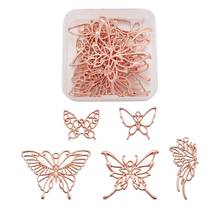 10pcs/box Alloy Pendants Open Back Bezel for DIY UV Resin Epoxy Resin Jewelry Making Butterfly Shape Rose Gold Color 2024 - buy cheap