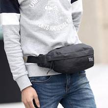 Pochete de lona da moda coreana para celular, alta qualidade, pochete de cintura, corrida, esportes, grande, preta, pochete, cinto, bolsa de peito masculina 2024 - compre barato