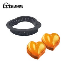 SHENHONG 1PCS Egg Tart Cake Ring French Dessert Plastic Perforated Heart Shape Mould Fruit Cookies Pastry Kitchen Baking Molds 2024 - buy cheap