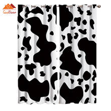 Black And White Graffiti Cow Spot Window Curtains Living Room Outdoor Fabric Drapes Curtain Home Decor 2024 - buy cheap