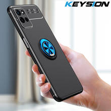 KEYSION-funda de teléfono a prueba de golpes para Realme, carcasa trasera de silicona con soporte de anillo de Metal para Realme V11, V15, 5G, C20, X7, 5G, India, X7 Pro 2024 - compra barato