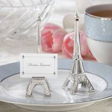 dhl free 50pcs Romantic Paris Theme Silver Tower Place Card Holder birthday Wedding Favors Gifts Party Decoration 2024 - buy cheap