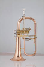 Хит продаж Bb Flugelhorn розовый латунный лак металлический музыкальный инструмент профессиональный с футляром для мундштук бесплатная доставка 2024 - купить недорого