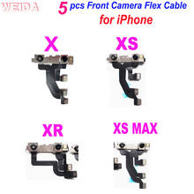 Câmera frontal flexível para iphone, 5plus, x, xs, xr, xs max, 11 pro max, 7 plus, 8 plus, x, se, sensor de luz frontal 2024 - compre barato