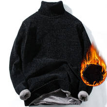 Suéteres gruesos de cuello alto para hombre, suéter cálido sólido de invierno, ropa de algodón de manga larga, Jersey de punto informal, novedad 2024 - compra barato