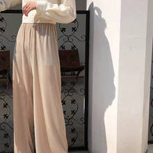 2019 New Fashion Wide Leg Pants For Women Casual Elastic High Waist Loose Long Pants Pleated Pant Trousers Femme 2024 - buy cheap