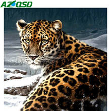 AZQSD 5D DIY Алмазная вышивка мозаика Леопард Алмазная картина животное вышивка крестиком полный набор квадратная дрель украшение дома 2024 - купить недорого