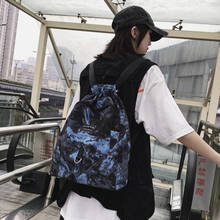 Рюкзак унисекс на шнурке, нейлоновая сумка-ведро для мужчин и женщин, модный школьный ранец 2024 - купить недорого