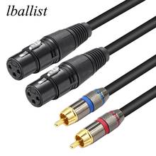 Lballist 1,5 m Dual XLR для женщин 2RCA мужской OFC AUX аудио экранированный кабель для усилителя миксера 2024 - купить недорого