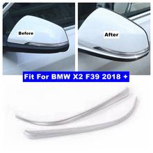 Exterior Refit Kit Side Door Rearview Mirror Overlay Decoration Strip Cover Trim 2 Pcs Fit For BMW X2 F39 2018 - 2021 ABS 2024 - buy cheap