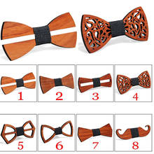 Fashion Wooden Bow Tie For Men Unisex Hollow Out Carved Retro Wooden Neck Ties Adjustable Strap Vintage Bowtie Gravata Corbatas 2024 - buy cheap