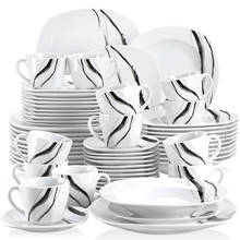 VEWEET TERESA 30/60-Piece Porcelain China Ceramic Dinner Set with Cups Saucers Dessert Plates Soup Plates Dinner Plates Set 2024 - buy cheap