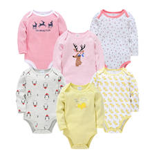 Kavkas 3 6 PCS/SET Cotton Autumn Baby Girl Clothes Cartoon Print 0-24 months Unicorn Body Bebe Long Sleeve Bodysuit 2024 - buy cheap