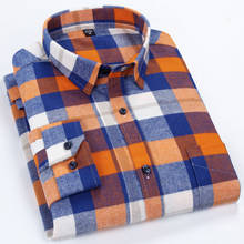 New Cotton Casual Mens Plaid Shirts For Man Flannel Shirt Men Dress Shirts Fashion Long Sleeve Slim Fit Soft Comfort Male Shirt 2024 - buy cheap