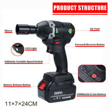 3 in 1 Brushless Impact Wrench With Battery 288VF 630Nm LED Chargeable Cordless Screwdriver Electric Power Tool 2024 - buy cheap