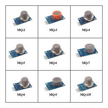 Módulo de Sensor de detección de Gas, Kit de iniciación de Sensor de Gas, MQ-2, MQ-3, MQ-4, MQ-5, MQ-6, MQ-7, MQ-8, 9 unids/lote 2024 - compra barato