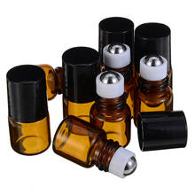 20pcs 1ml Mini Amber Empty Roll on Glass Bottle Refillable Bottles Containers For Essential Oil Perfume Vials Sample Test 2024 - buy cheap