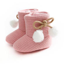 Zapatos de suela suave para niños pequeños, botas de piel de punto, cortas, cálidas y suaves, zapatos de nieve de 0 a 18 meses 2024 - compra barato