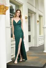 Black/Hunter Green Split Mermaid Prom Dresses 2019 Spaghetti Straps Sequined Lace Formal Party Cocktail Gowns vestido de festa 2024 - buy cheap