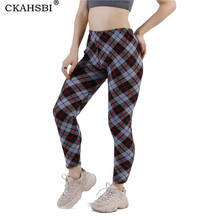 CKAHSBI High Waist Leggings Sexy Gym Yoga Pants Femme Push Up Fitness Women Elastic 2021 Workout Plaid Breathable New Jeggings 2024 - buy cheap