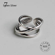 Anéis de prata esterlina para mulheres, 925 real, tendência, joias finas, grandes, ajustáveis, anéis antigos 2024 - compre barato