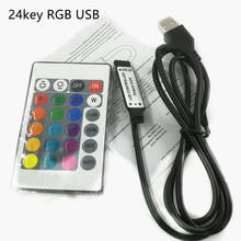 DC 5V USB LED RGB Controller Mini 3Keys Dimmer 24Key 44key IR Remoter 17Keys RF Wireless Remoter Control for USB RGB LED Strip 2024 - buy cheap