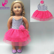 43cm baby Dolls dress Sling rose skirt 18 inch girl doll dress for toy doll wear baby girl birthday present 2024 - buy cheap