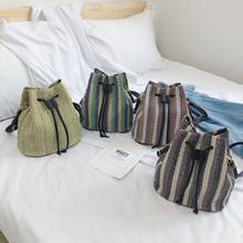 Bolso de mano de mimbre Retro para mujer, bolsos de paja tejida, bolso de cesta de mimbre de verano 2024 - compra barato