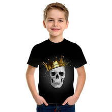 Children T-shirts Cartoon Skull King Print Funny T Shirt Kids Summer T-shirt Tops Girls Boys T-shirt Dropshipping Graphic Tshirt 2024 - buy cheap