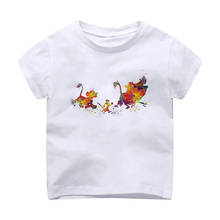 Tide Brand Disney Children's Clothing Korean T-shirt Lion King Movie Cartoon Short-Sleeved Boy And Girls Fashion All-Match Shirt 2024 - buy cheap