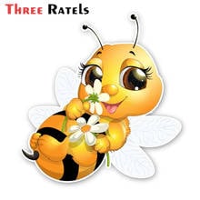 Pegatina de PVC de Three Ratels FTC-667 A Lovely Little Bee, pegatina para coche, parachoques, pared, ventana, calcomanía de impresión personalizada 2024 - compra barato
