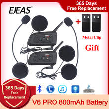 EJEAS V6 Pro 1200M 6 Riders Motorcycle Bluetooth Helmet Headset Wireless Intercom BT Multi Interphone 2024 - buy cheap