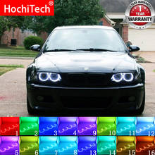 Фара многоцветная RGB светодиодный ангельские глазки Halo Ring Eye RF пульт дистанционного управления для BMW E36 E38 E39 E46 Проектор 4x131 мм аксессуары 2024 - купить недорого