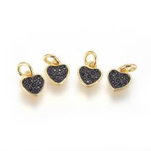 1Pc Brass Micro Pave Cubic Zirconia Charms Heart Star Charming Pendants with Jump Ring for DIY Jewelry Making 2024 - buy cheap