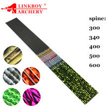 12pcs Arrow Shaft Linkboy Archery ID6.2mm Spine 300 340 400 500 600 Camouflage Arrow Shaft for Compound Bow Hunting 2024 - buy cheap