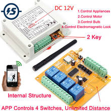 Interruptor de relé Wifi, módulo de relé de red con antena inalámbrica, hogar inteligente, Control remoto multicanal para teléfono móvil, wk4 DC 9-38V 2024 - compra barato