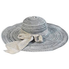 Sombrero de paja plegable para mujer, sombrero de sol con lazo de ala ancha, estilo coreano, elegante, para vacaciones, playa, fiesta, viaje, 2019 2024 - compra barato