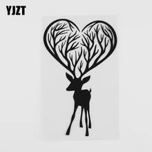 YJZT 10.1CMX16CM Interesting Forest Elk Decal Vinyl Car Sticker Black/Silver 8A-0143 2024 - buy cheap