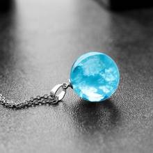 Chic Blue Sky White Cloud Chain Necklace Janedream Transparent Rould Ball shape Resin Pendant Necklace for Women Fashion Jewelry 2024 - buy cheap