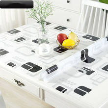 Mantel rectangular impermeable de PVC, cubierta de mesa a prueba de aceite, paño de vidrio suave, decoración de cocina, 2020, 1,0mm/1,5mm de espesor 2024 - compra barato