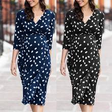 Maternity Dresses Women's Short Plus Size Dress Women Maternity Half Sleeve Print V-neck Nursing Dress For Breastfeeding 2024 - buy cheap