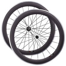 Supler light Bicylce road wheels 700C with Aluminium Brake Track Powerway R13 hub and CN 424 60mm Road Bike Carbon Wheelset 2024 - buy cheap