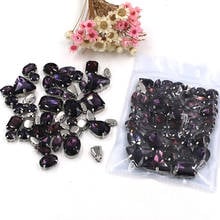 Sell at a loss! 50pcs/bag high quality mixed shape deep purple glass crystal sew on claw rhinestones diy clothing accessories 2024 - buy cheap