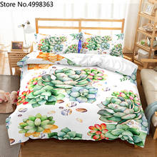 Succulent Bedding Set Pillowcase Tropical Plants Microfiber Duvet Cover Set Bed Linen Set Girls Boys Quilt Cover Set Home Decor 2024 - buy cheap