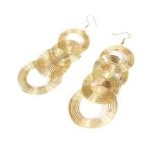 MANILAI Multi layer Metal Dangle Earrings For Women Fashion Alloy Statement Pendant Earrings Jewelry Long Accessories 2024 - buy cheap